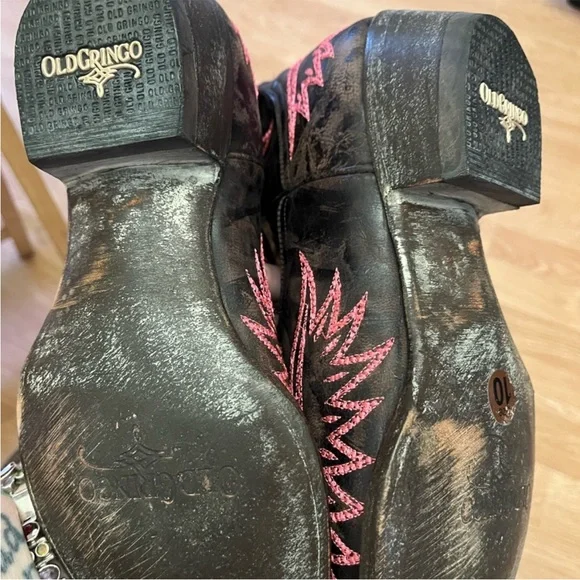 Old Gringo Black and Pink Phoenix boots-GORGEOUS